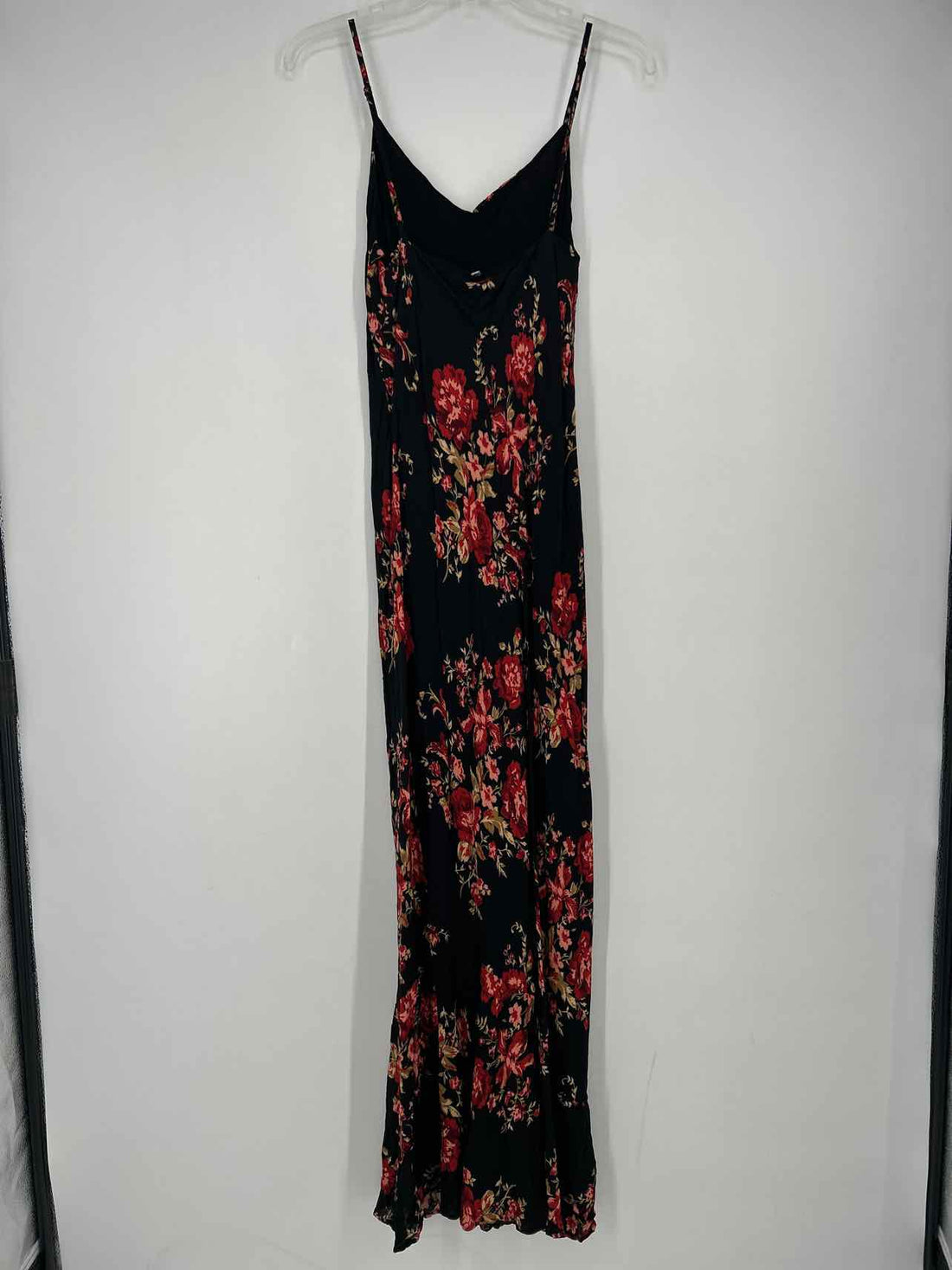 Reformation Size L Black Floral Sleeveless Maxi