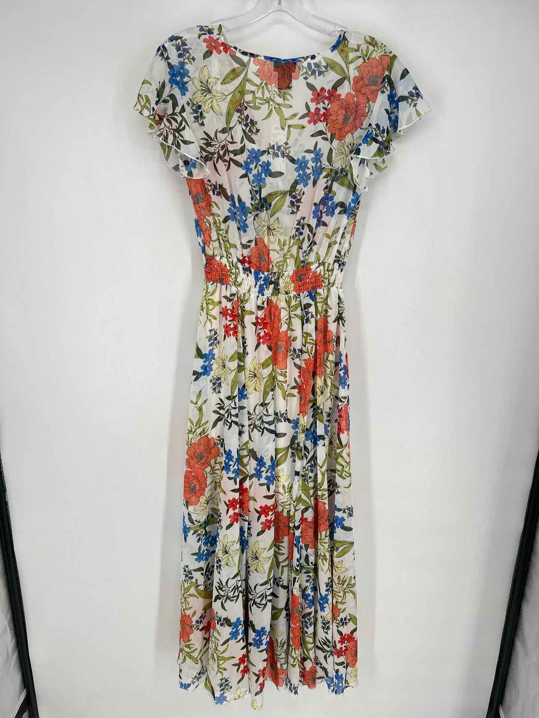 Kate & Lily Size 4 White Floral Short Sleeve Dress