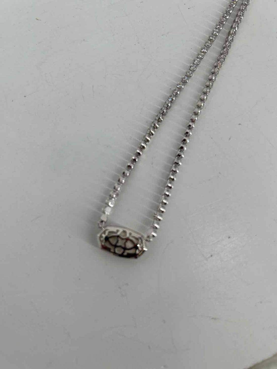 Kendra Scott Silver Rhinestone Pearl Necklace