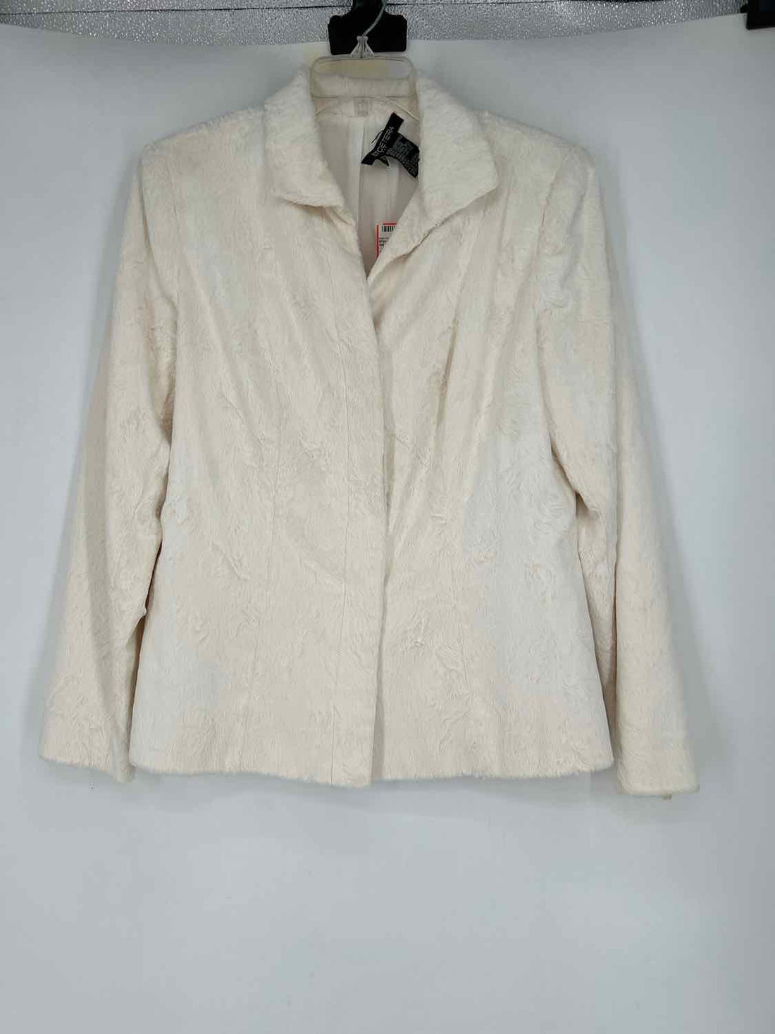 Etcetera Size 10 White Faux Fur Blazer