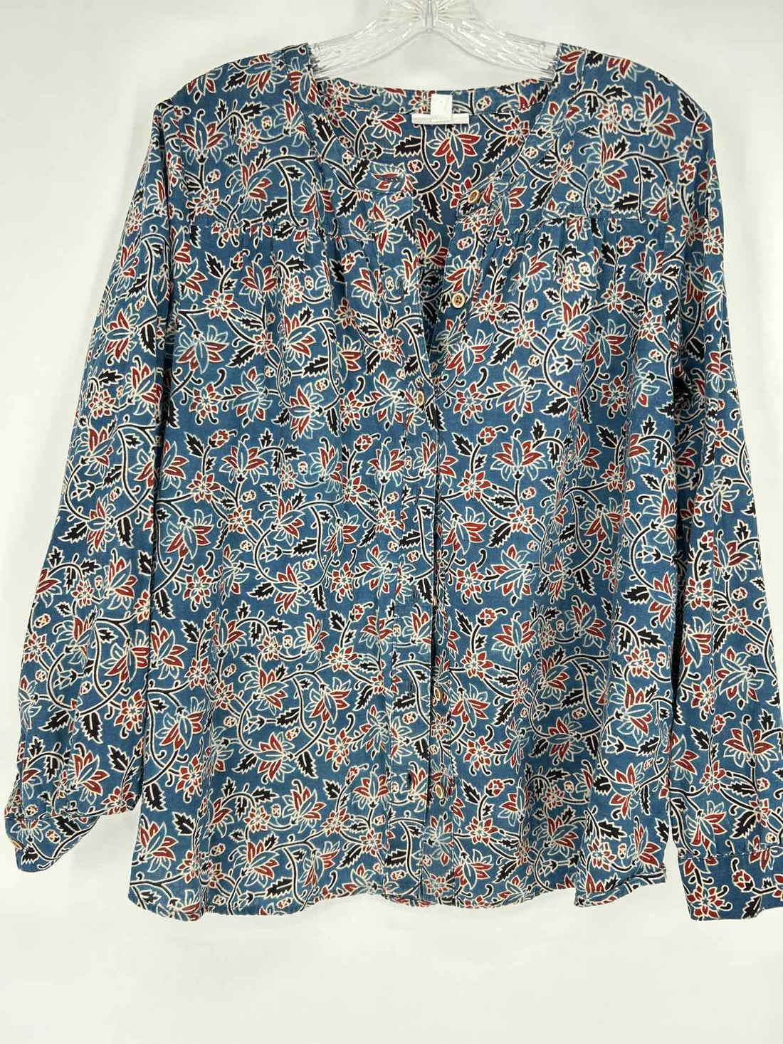 Pure Jill Size M Blue Floral Long Sleeve