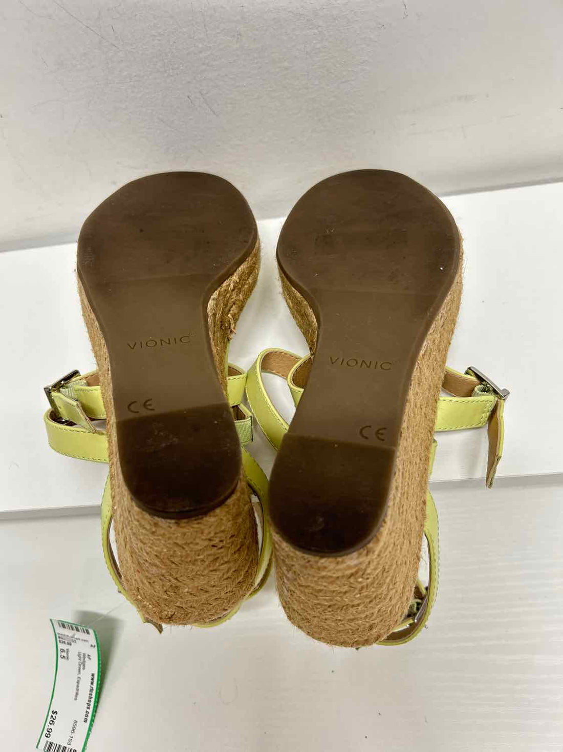 Vionic Women Size 6.5 Light Green Espadrilles Wedges