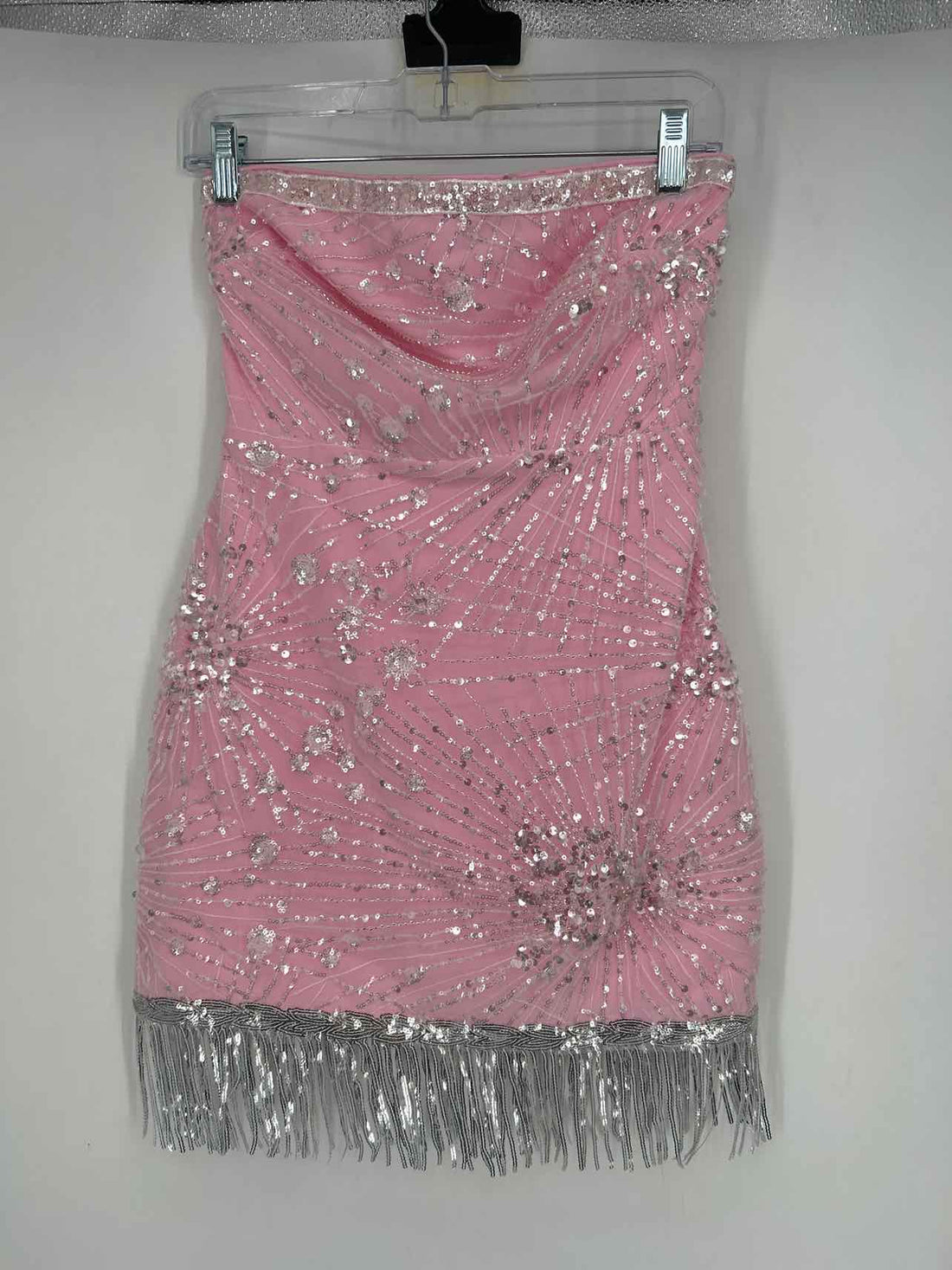 Finesse Size XS Pink Sequined Strapless Dress