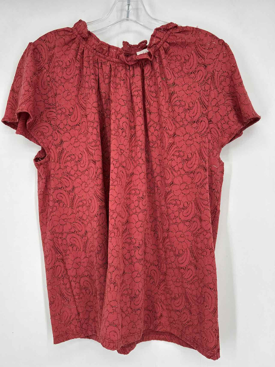 Loft Size L Dark Rose Short Sleeve