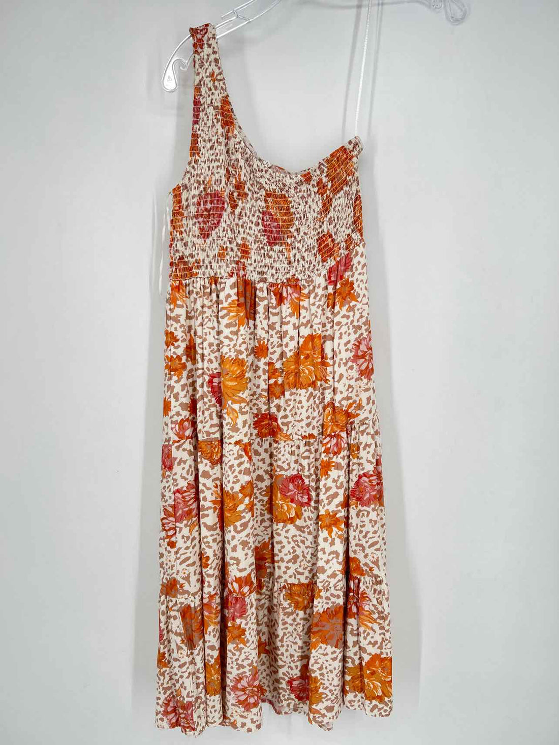 Baevely Size S Leopard & Floral One Shoulder Dress