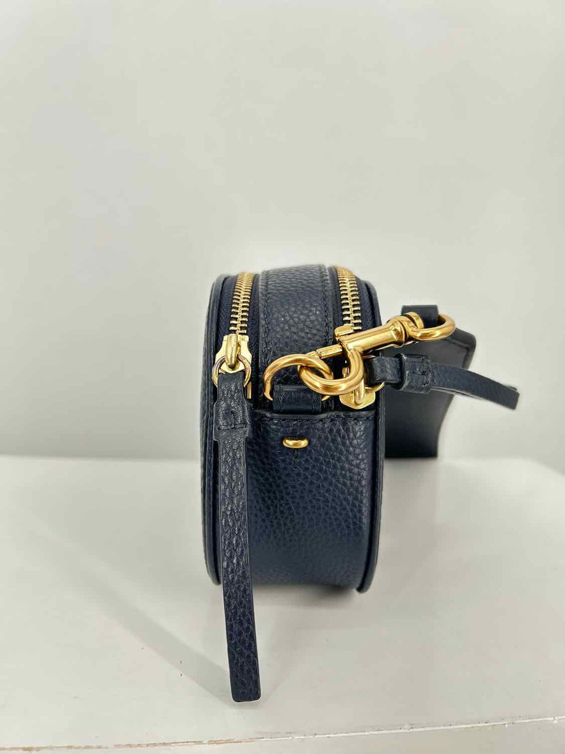 Tory Burch Navy Pebbled Leather Crossbody
