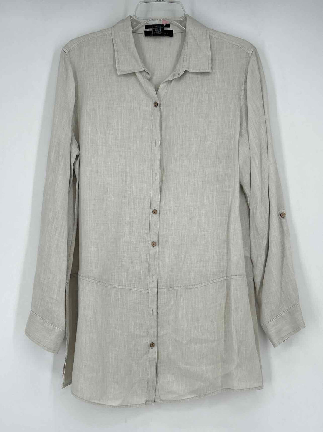 Tahari Size M Light Beige Linen Long Sleeve