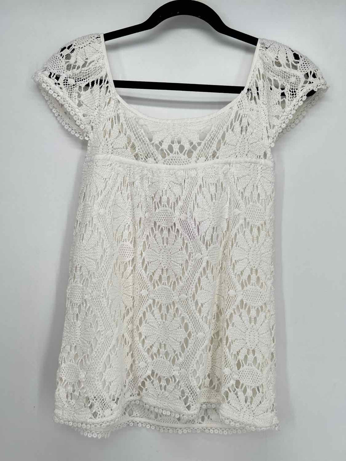 Milly Size 4 White Lace Short Sleeve