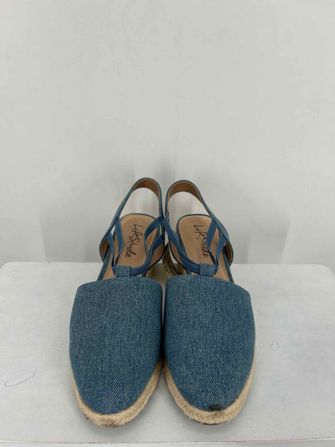 Lifestride Women Size 8.5 Denim Espadrilles Wedges
