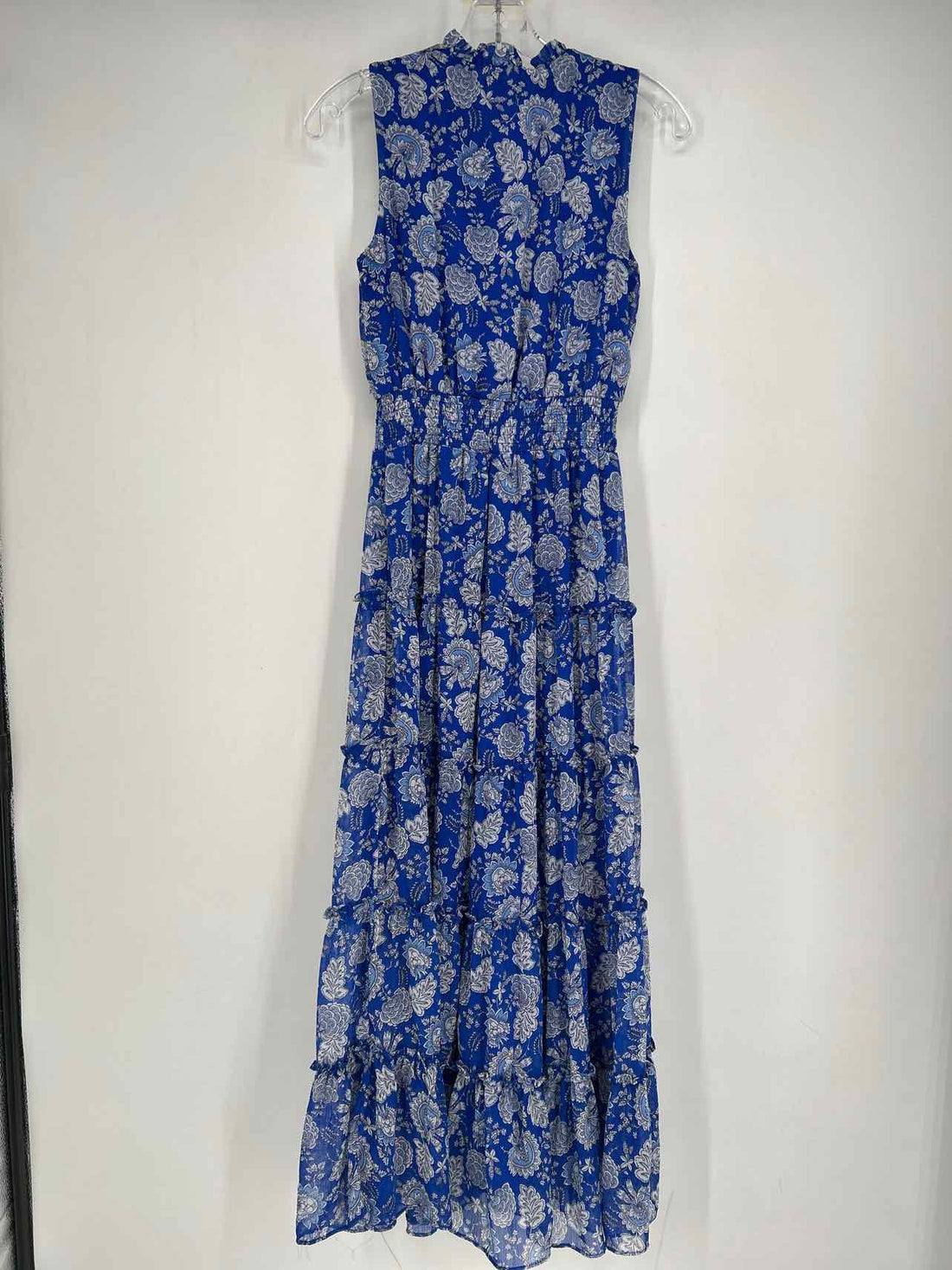1 State Size XS Blue Print Sleeveless Dress