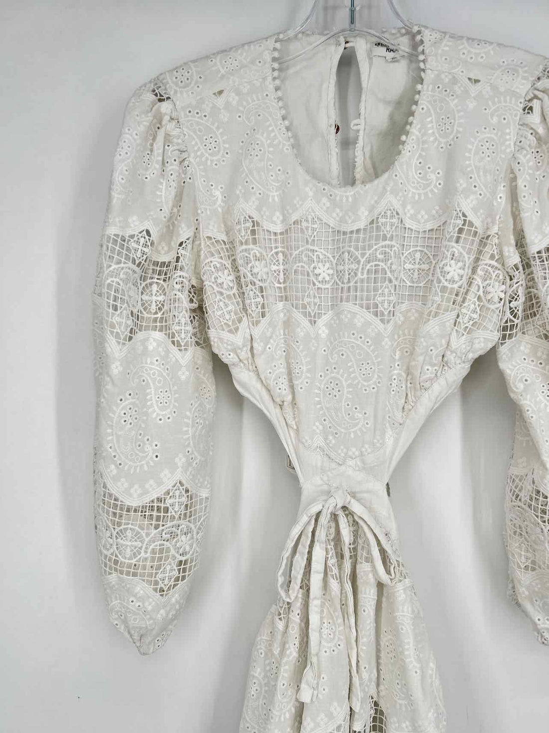 RAHI Size M White Eyelet Dress