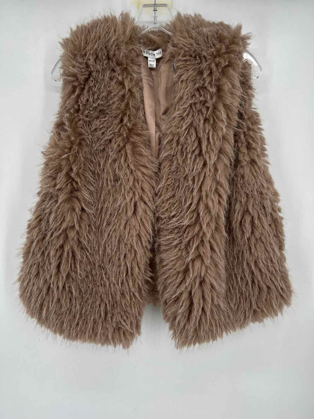 And Now This Size SP Taupe Faux Fur Vest