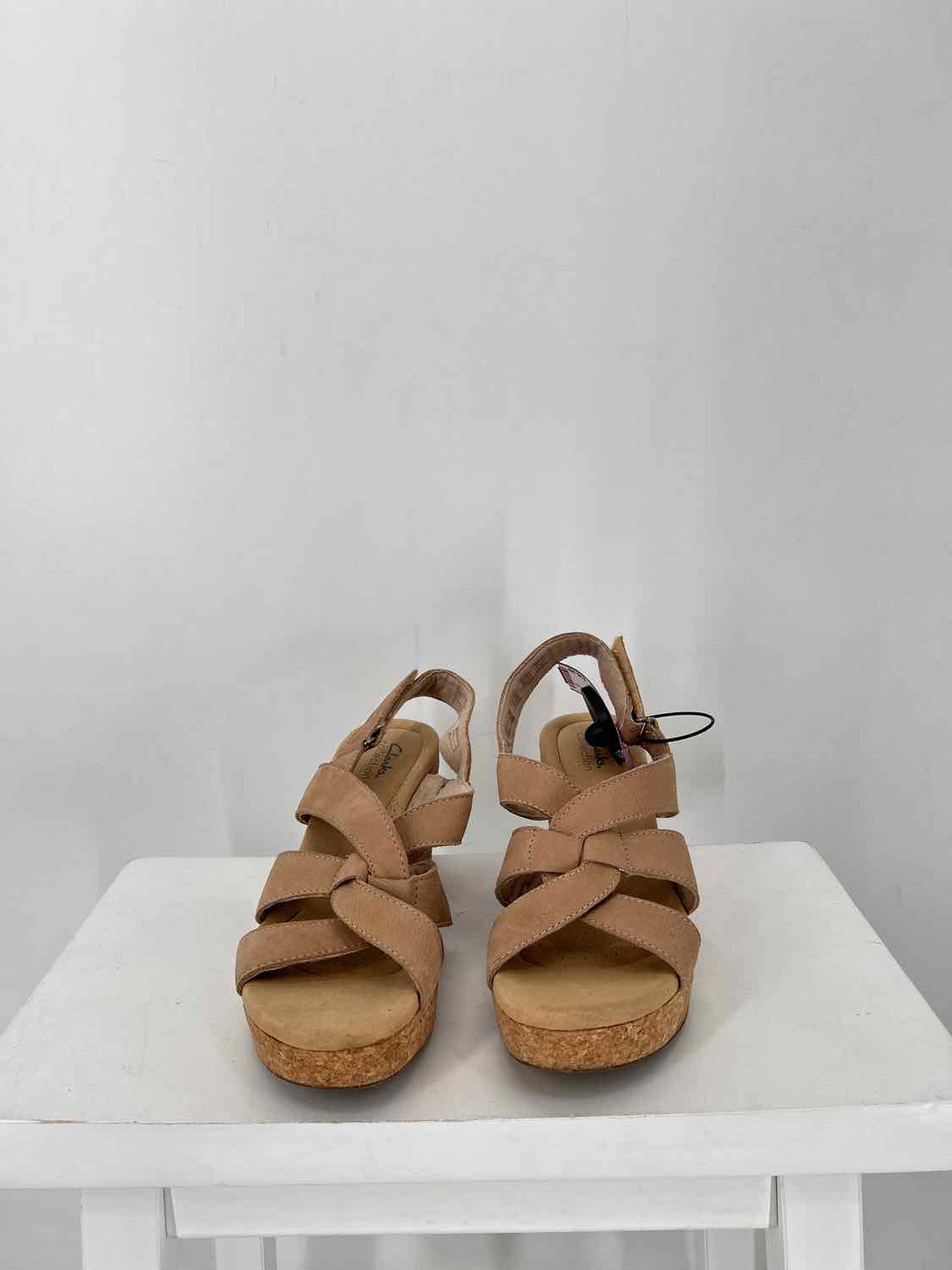 Clarks Women Size 10 Beige Cork Wedges