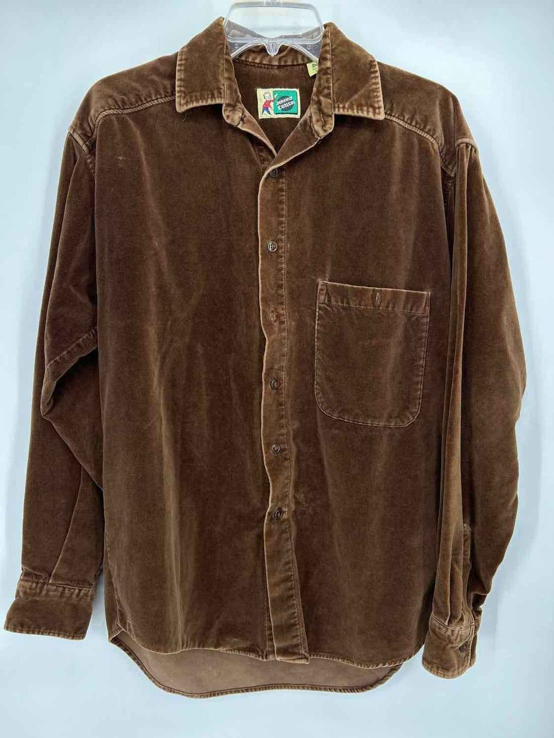 Johnny Cotton Size S Brown Velvet Vintage Long Sleeve