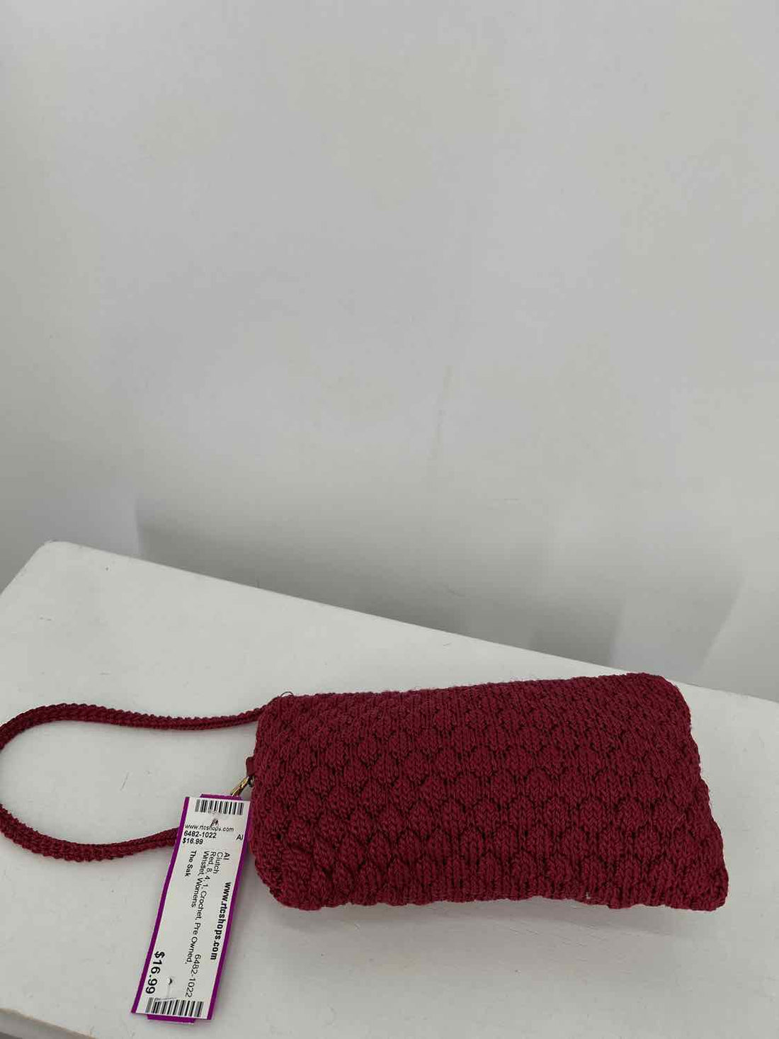 The Sak Red Crochet Pre Owned Clutch