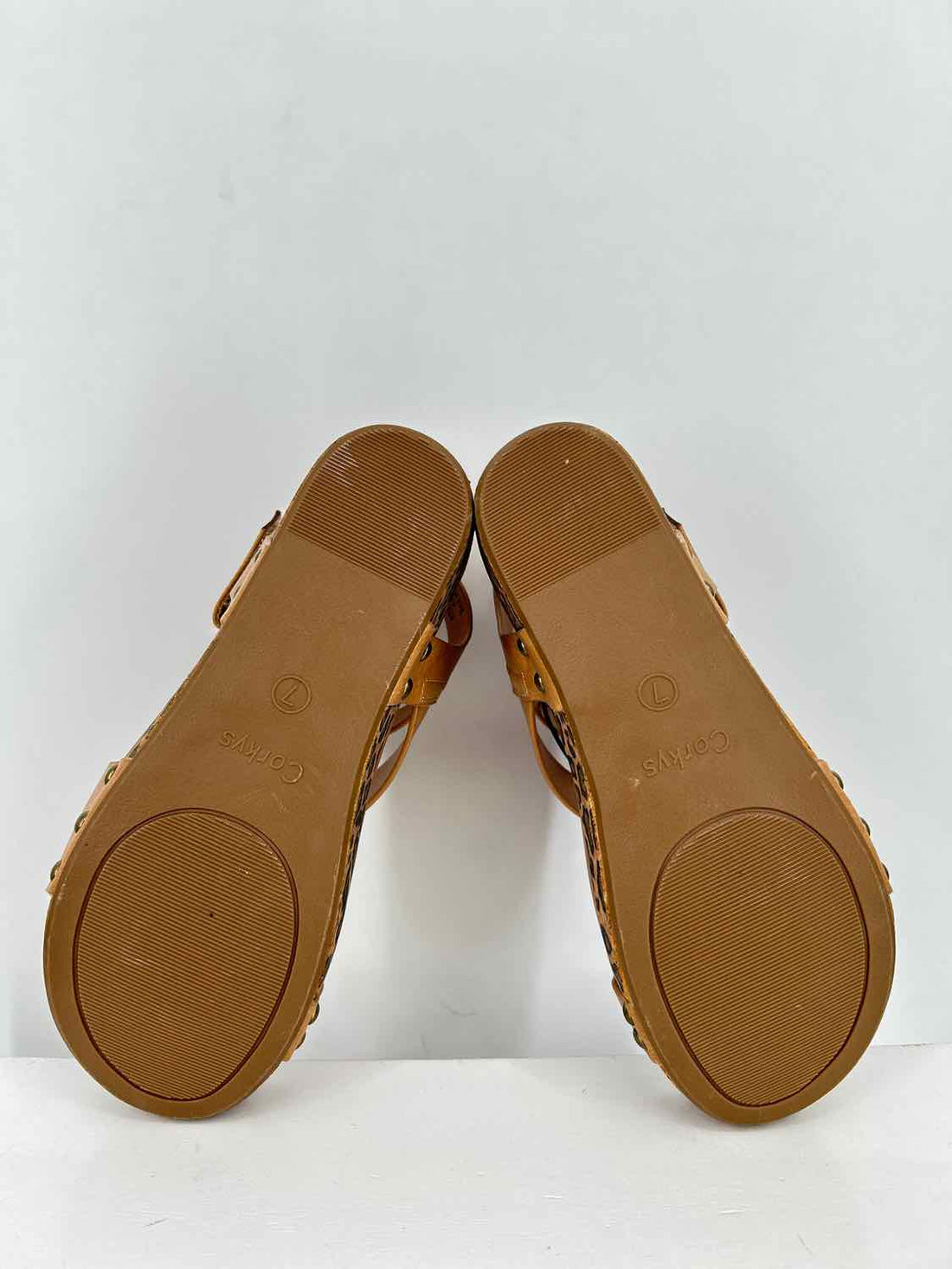 Corkys Women Size 7 Brown & leopard Wedges