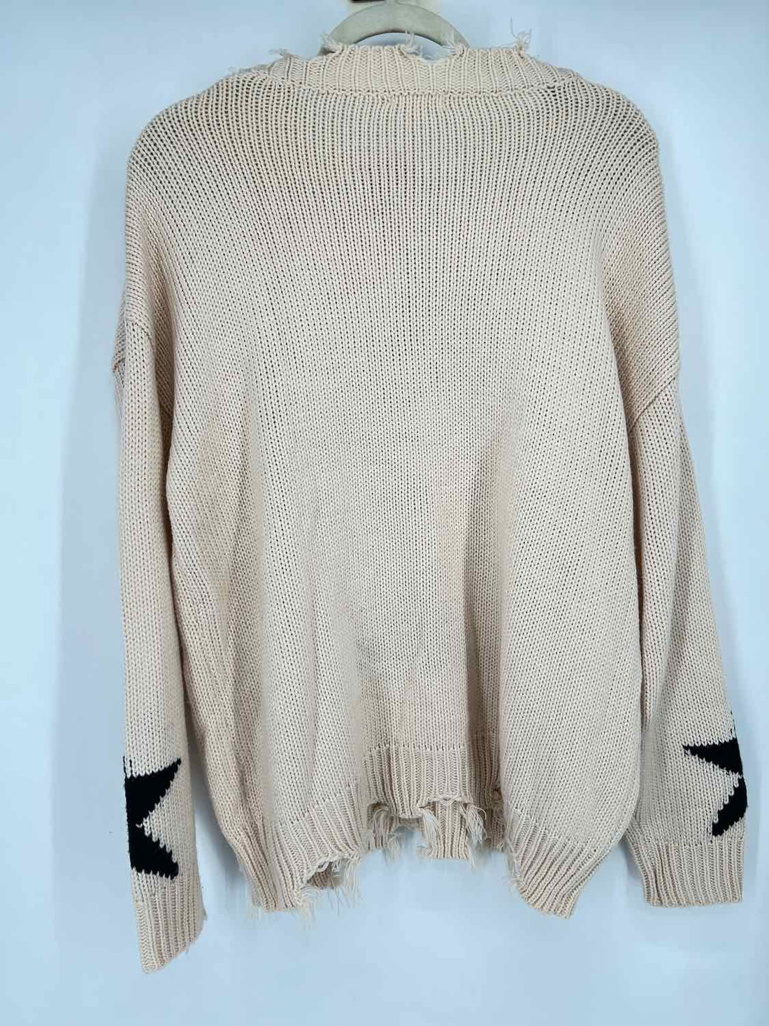 Main Strip Size L Cream & Black Sweater