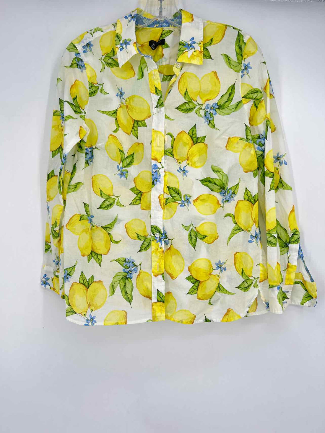 Talbots Size MP Lemon Print Long Sleeve