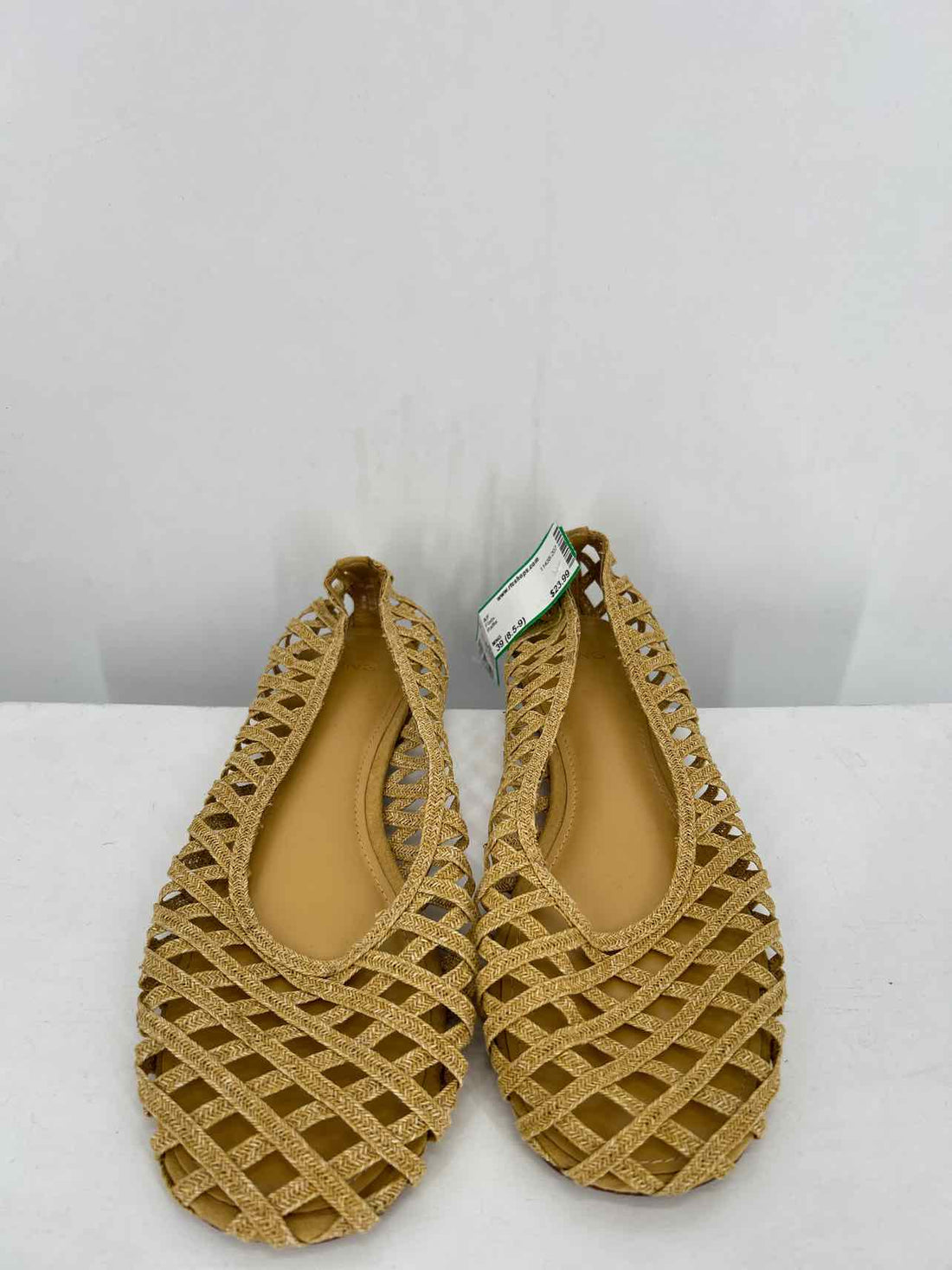 MNG Women Size 39 (8.5-9) Raffia Flats
