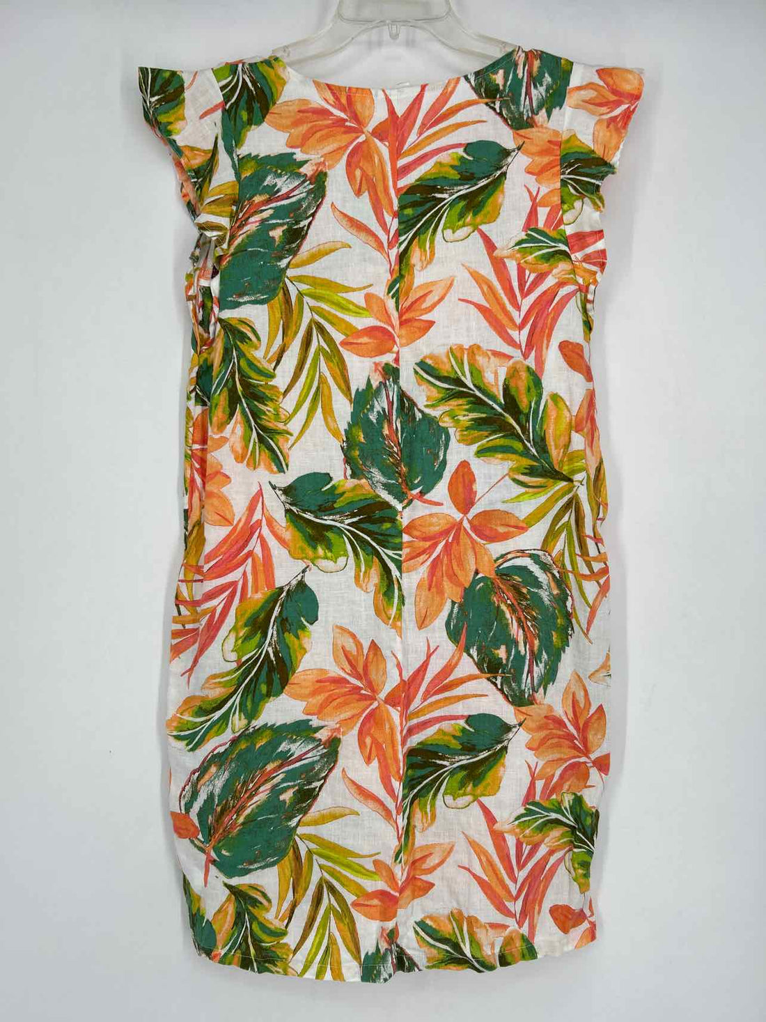 Nicole Miller Size XS White Print Linen Dress