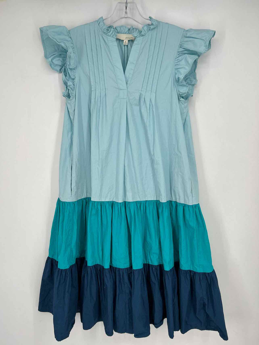 Pinch Size M Blue Colorblock Short Sleeve Dress