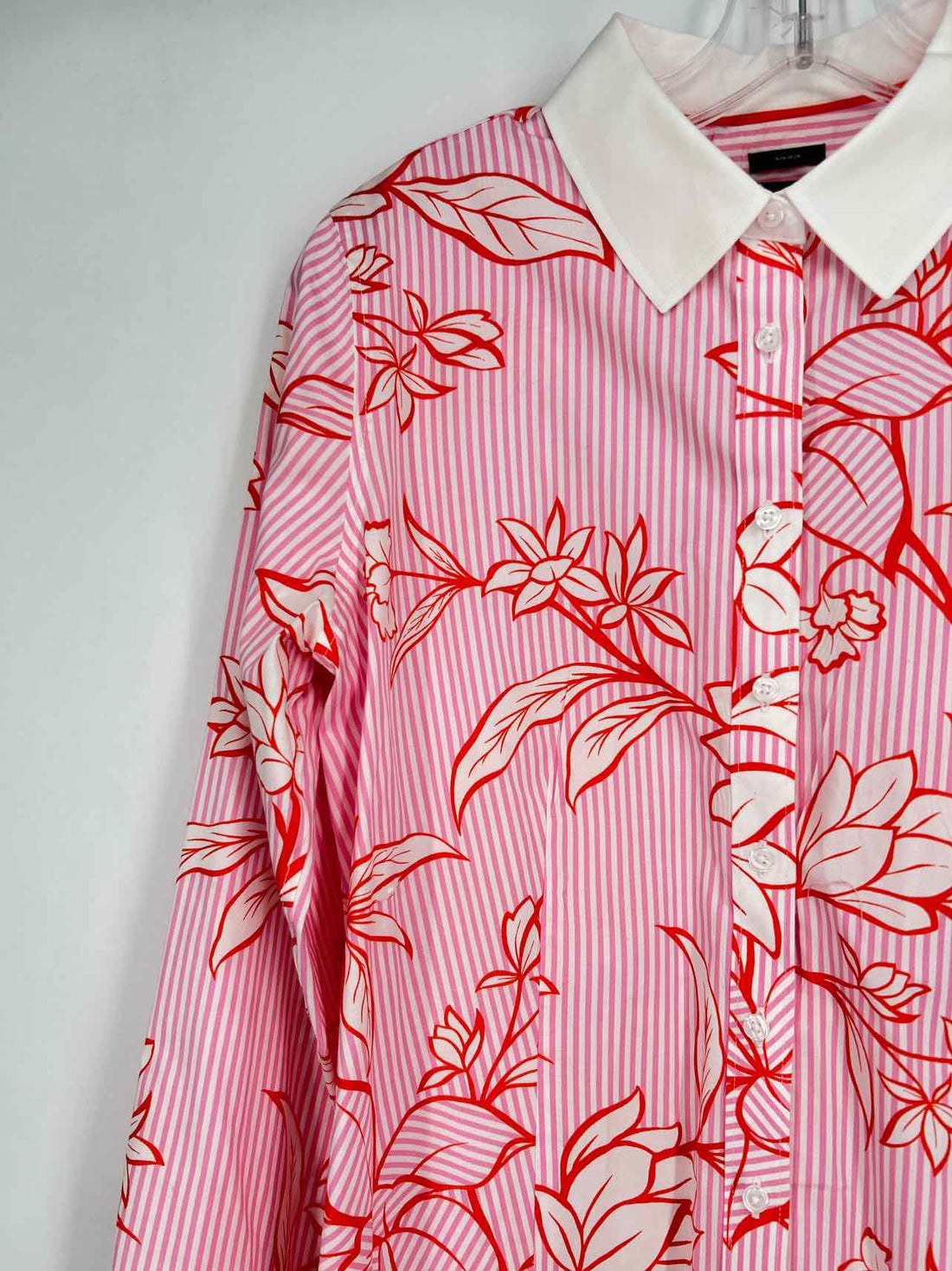 Talbots Size 8 Pink & White Striped Long Sleeve