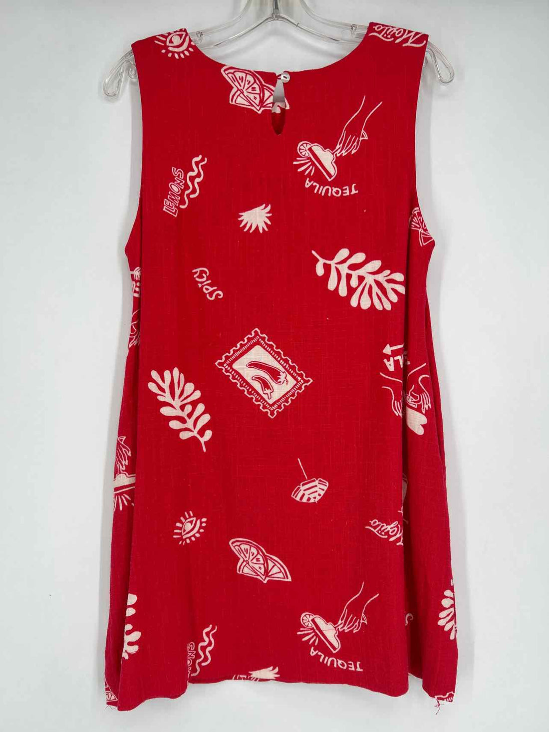 Paper Heart Size M Red Print Sleeveless Dress