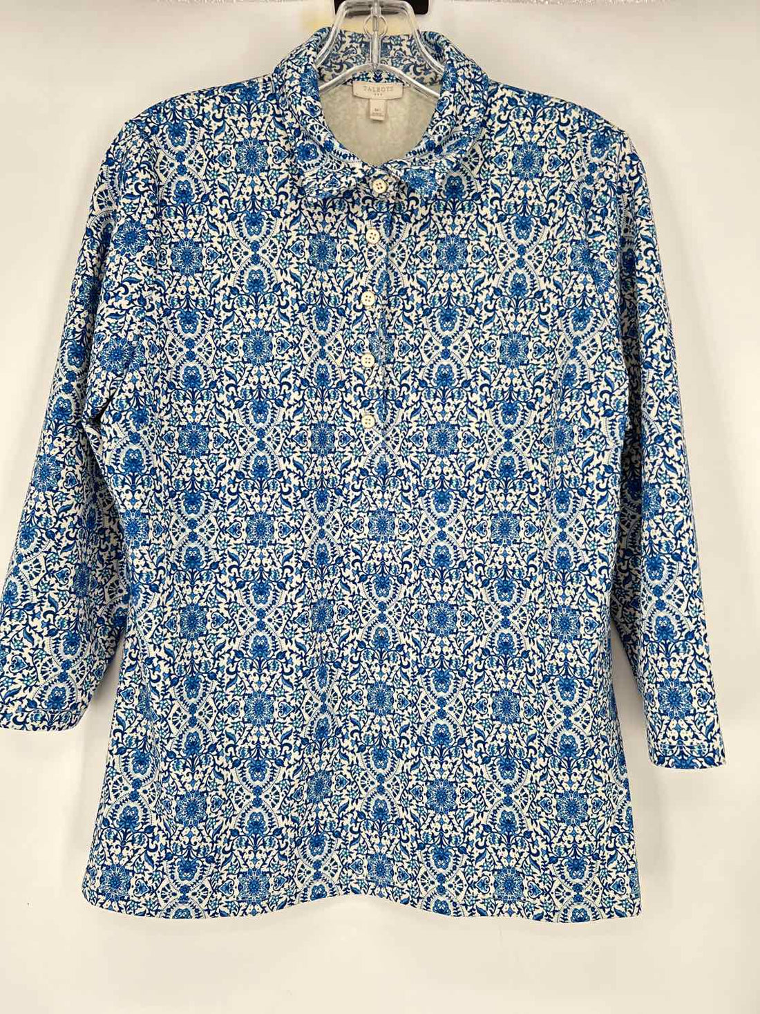 Talbots Size M Blue Print Long Sleeve