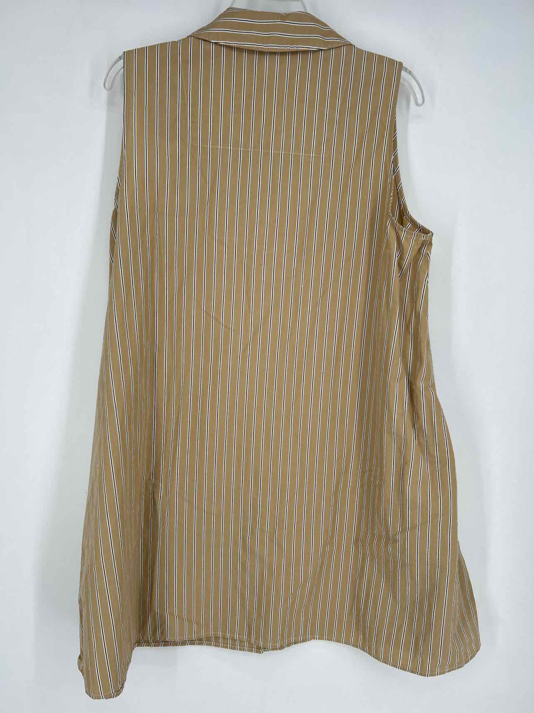 Banana Republic Size L Tan Striped Sleeveless Dress