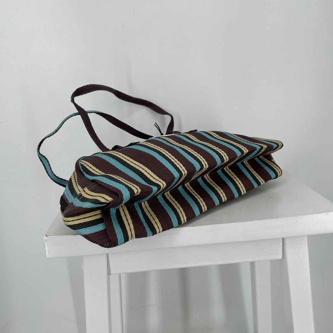 Monty Burgundy Striped Recycled Nylon NWT Arc Purse