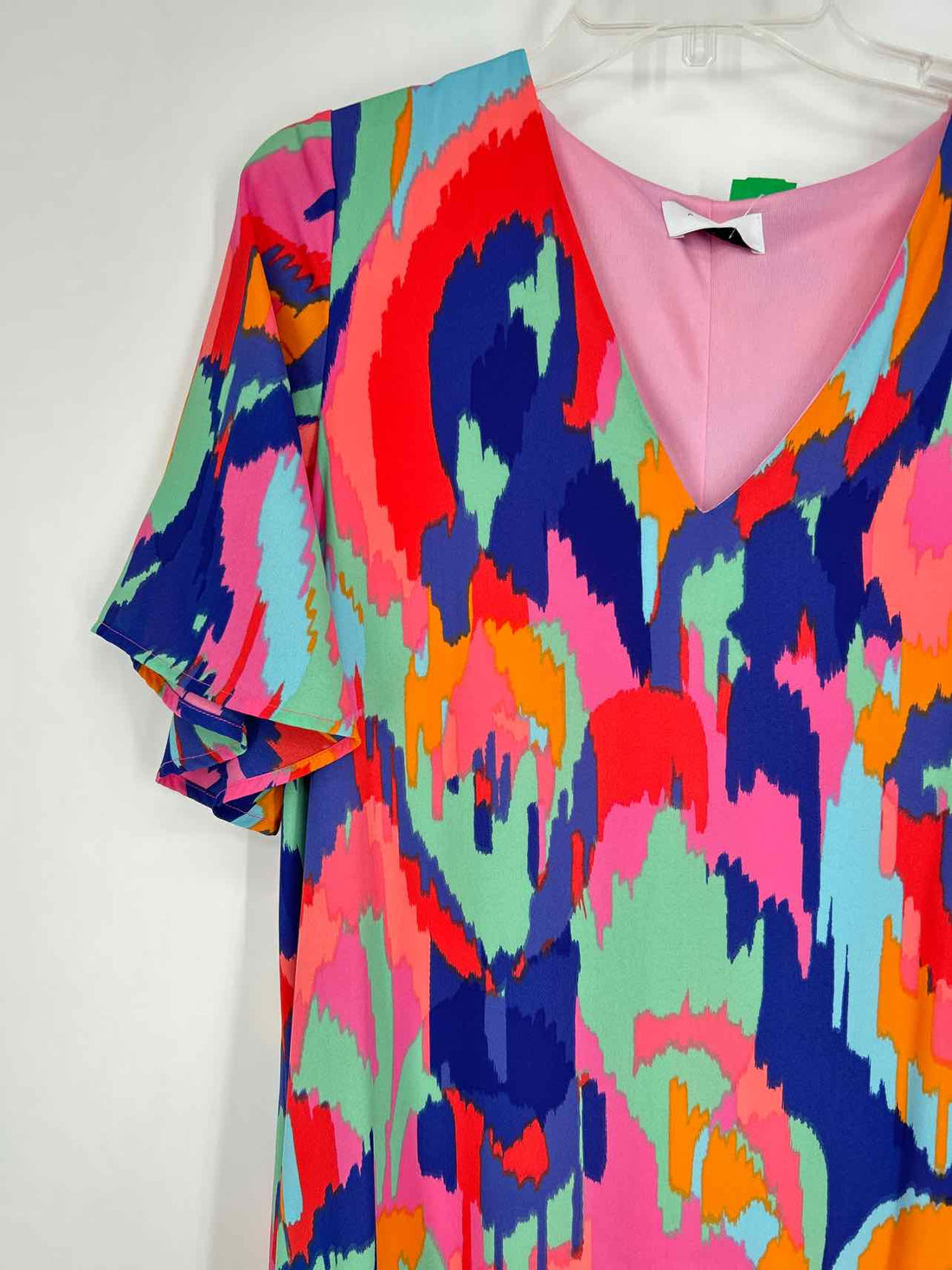 Adrienne Size S Multi Color Short Sleeve Dress