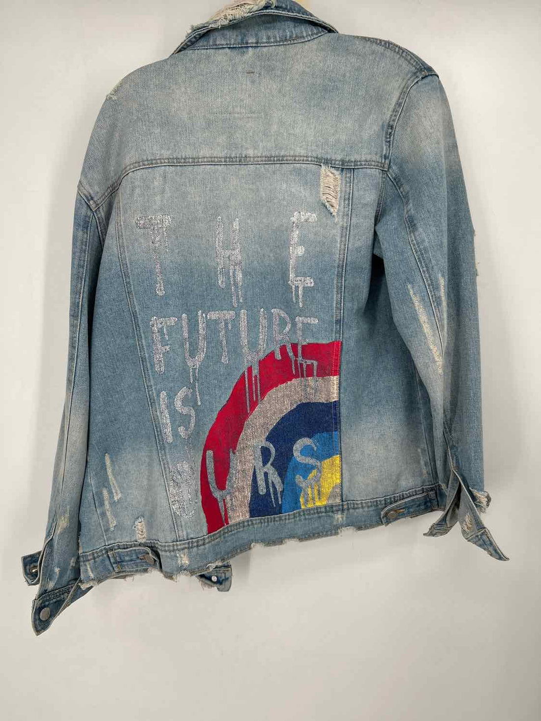 BBJ Size L Denim Distressed Jacket