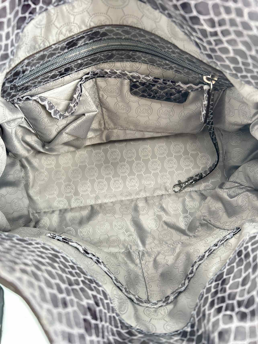 Michael Kors Gray Reptile Leather Excellent Condition Satchel