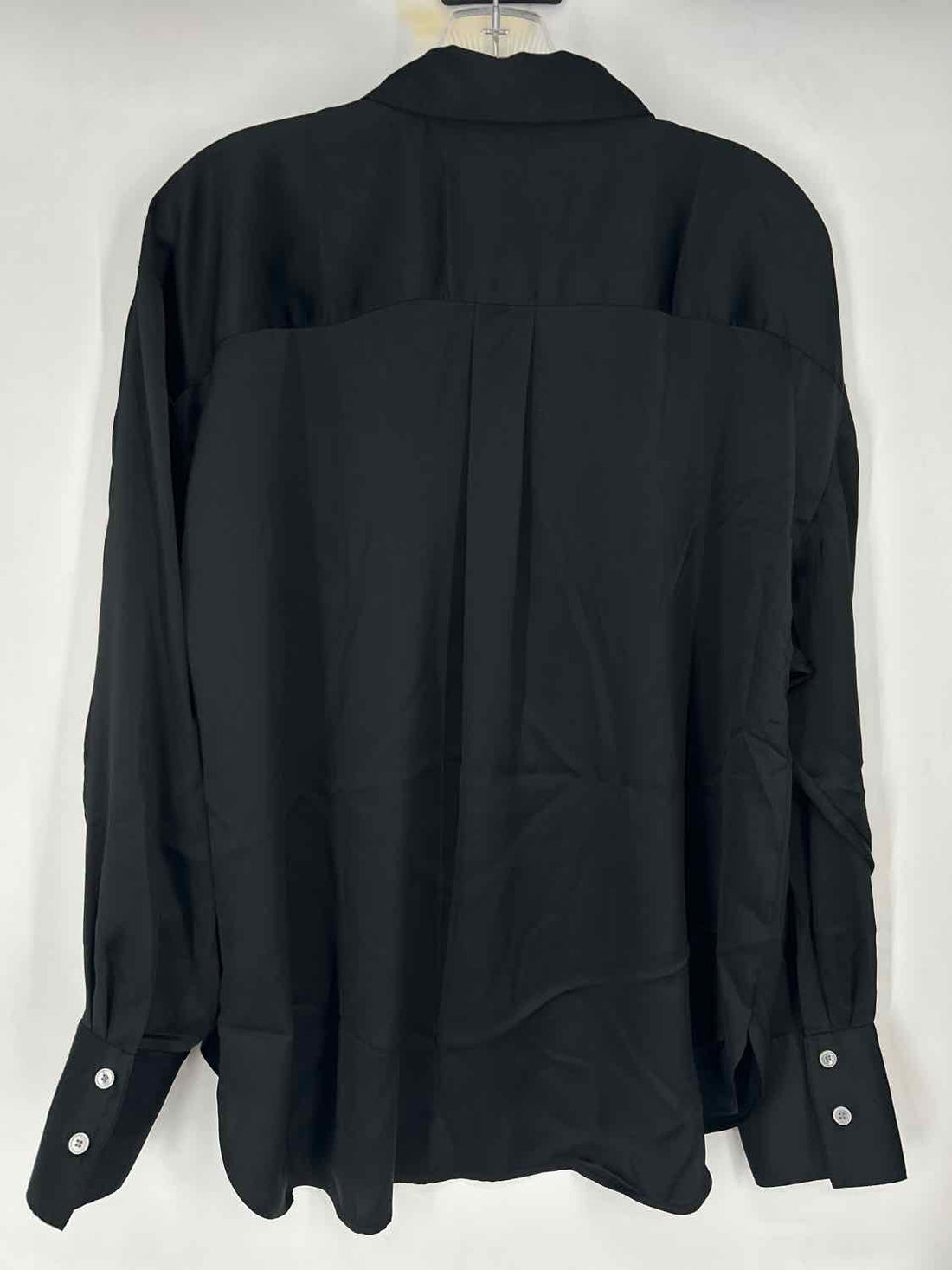 Loft Size L Black Satin Like Long Sleeve