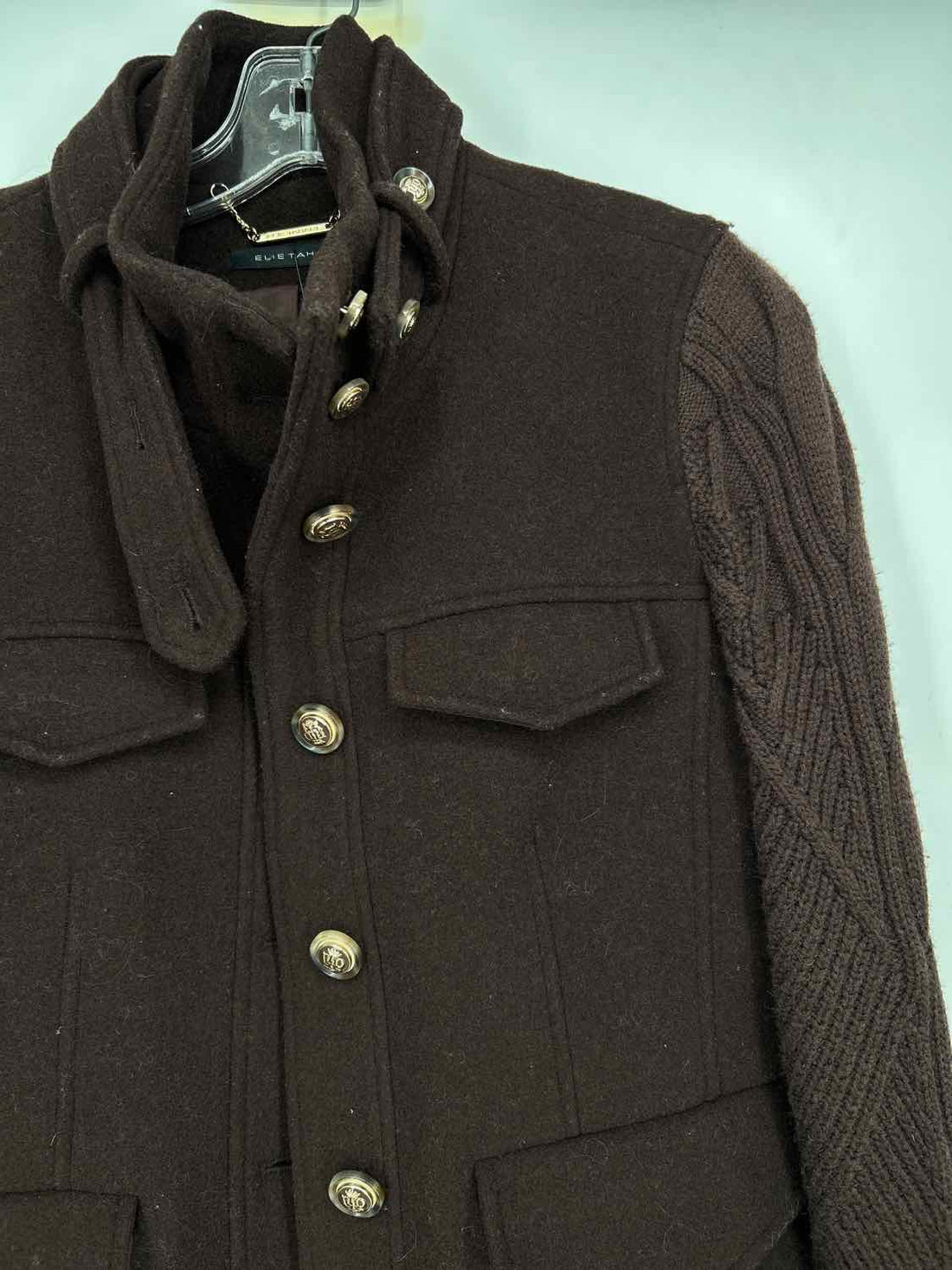 Elie Tahari Size XS Dark Brown Wool Blend Jacket
