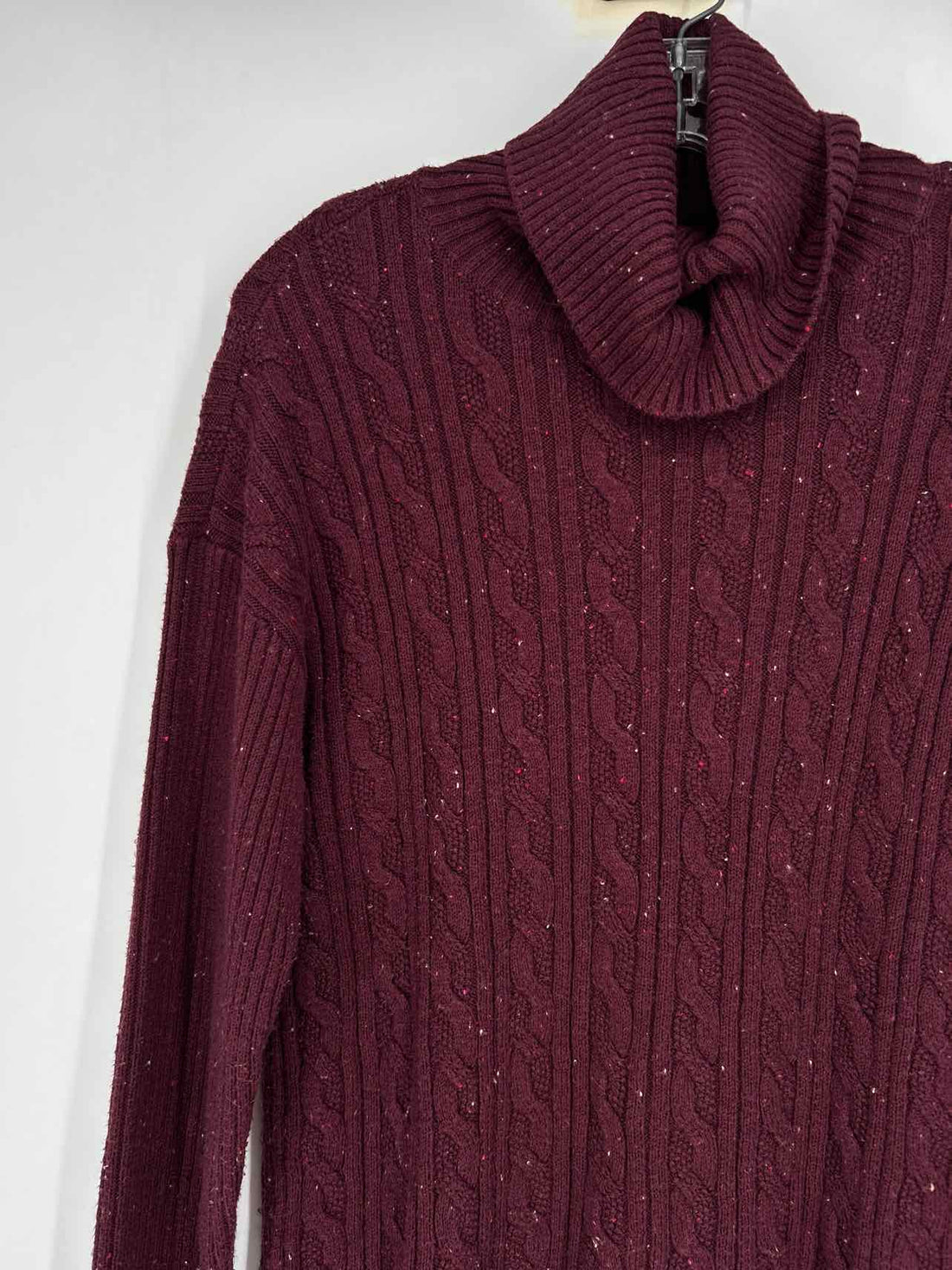 Talbots Size M Burgundy confetti Cotton Blend Sweater