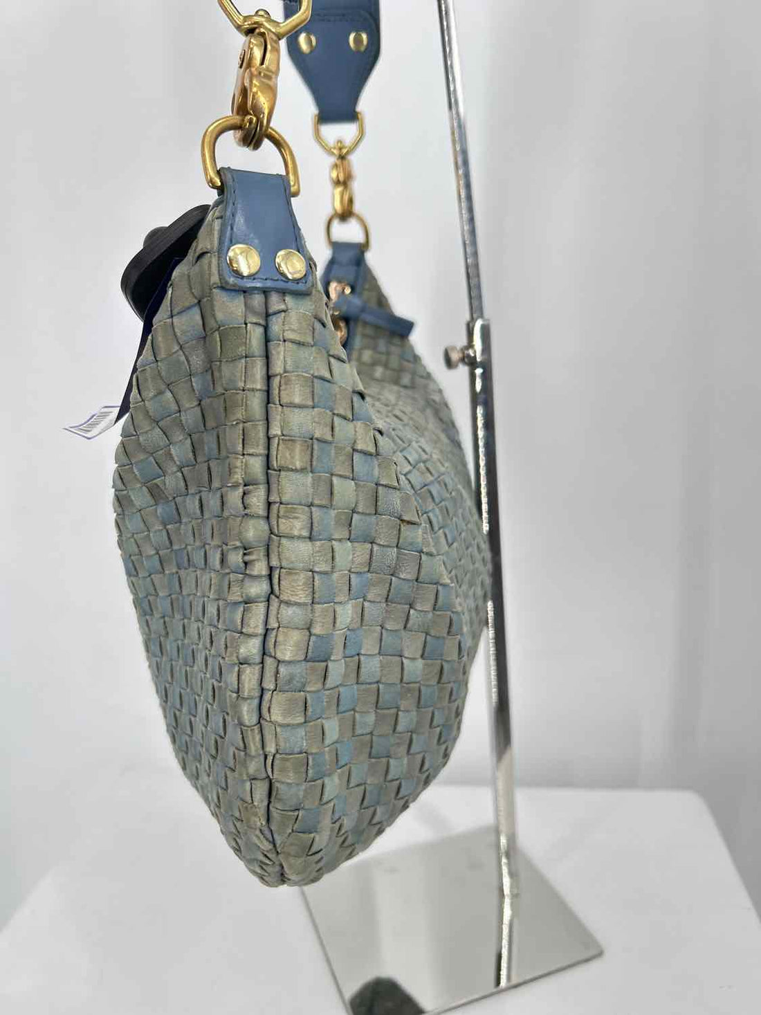 Clare V. Blue Leather Shoulder
