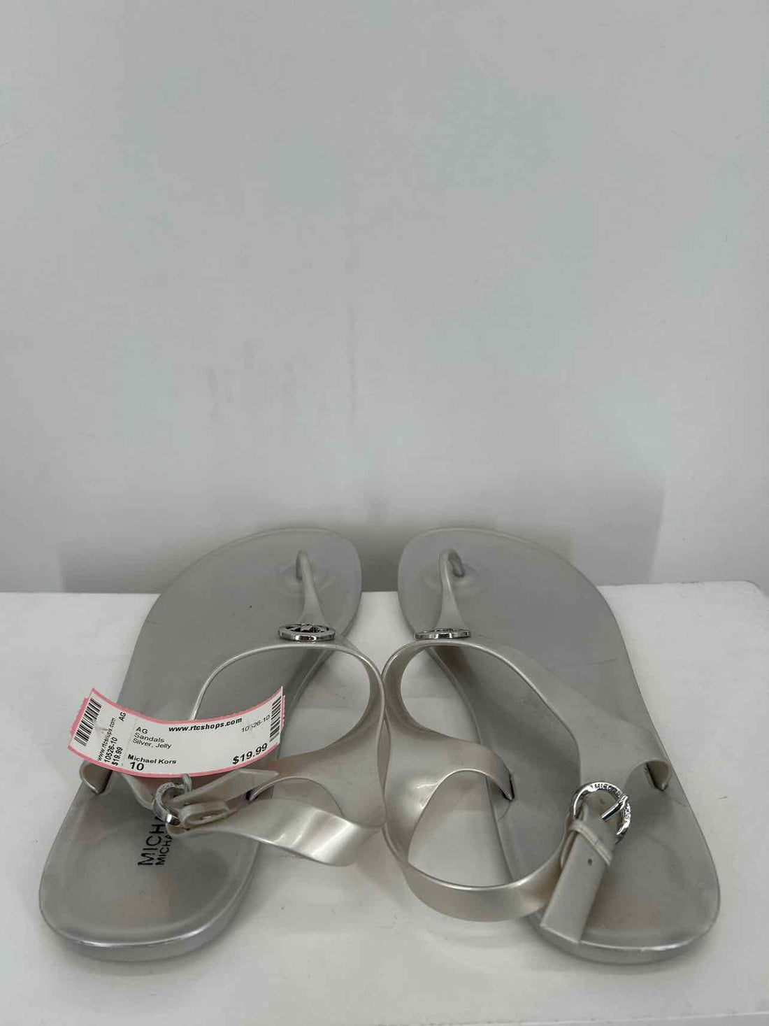 Michael Kors Women Size 10 Silver Jelly Sandals