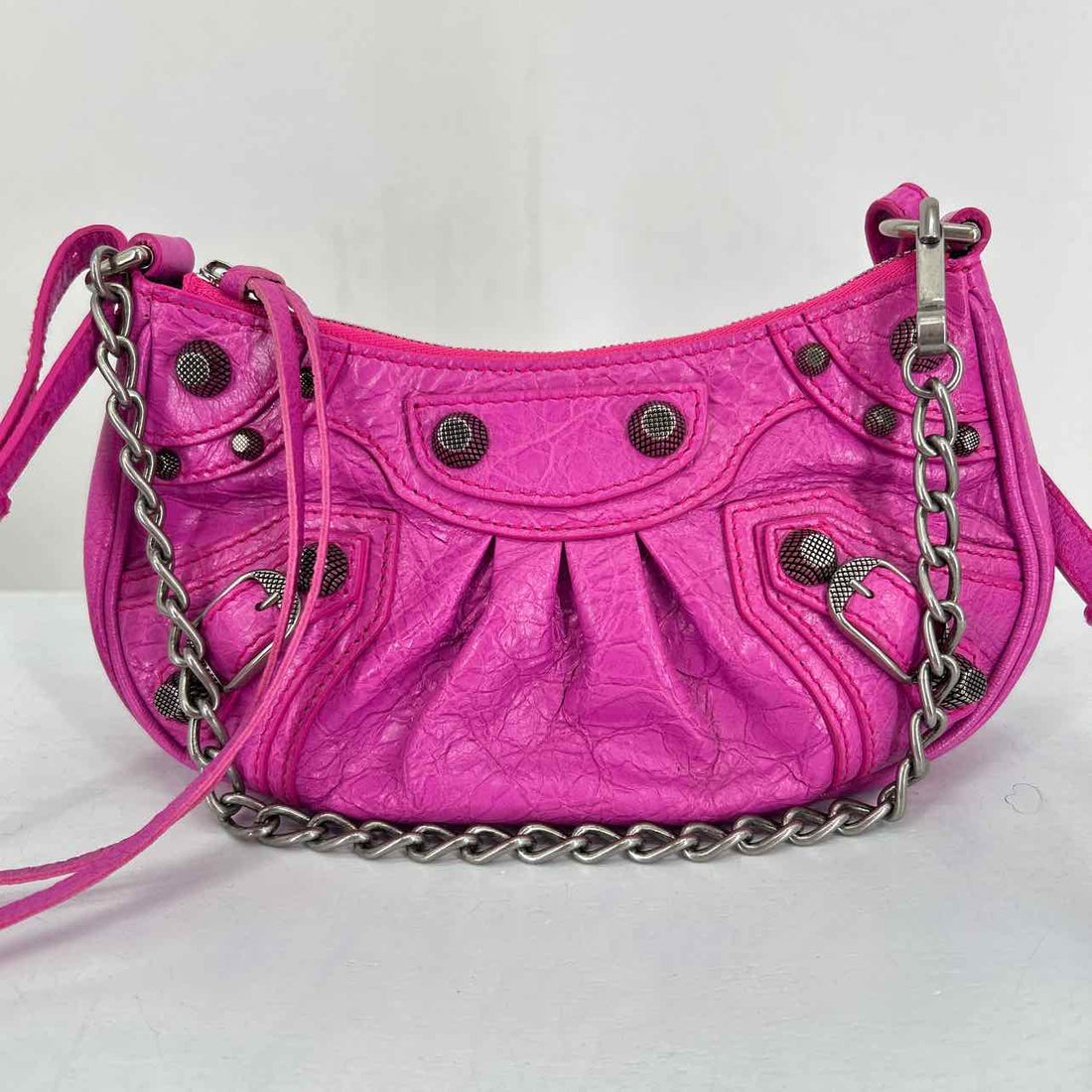 Balenciaga Magenta Lambskin Leather Pre Owned LUXURY