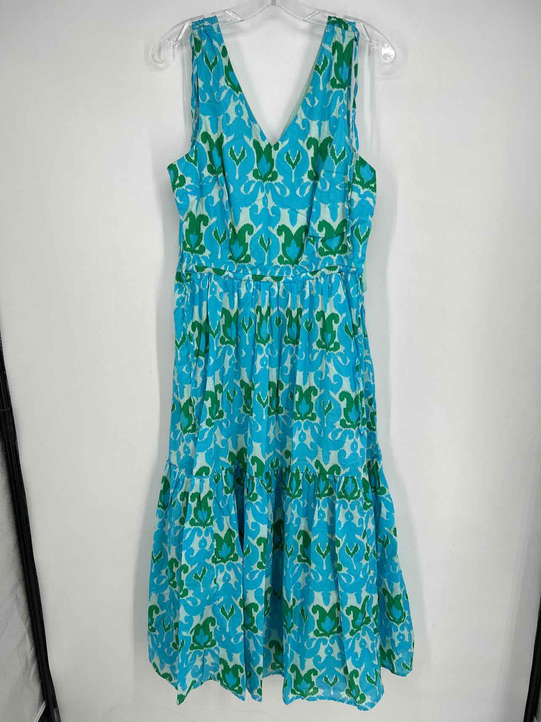 Talbots Size 14 Blue & Green Print Dress