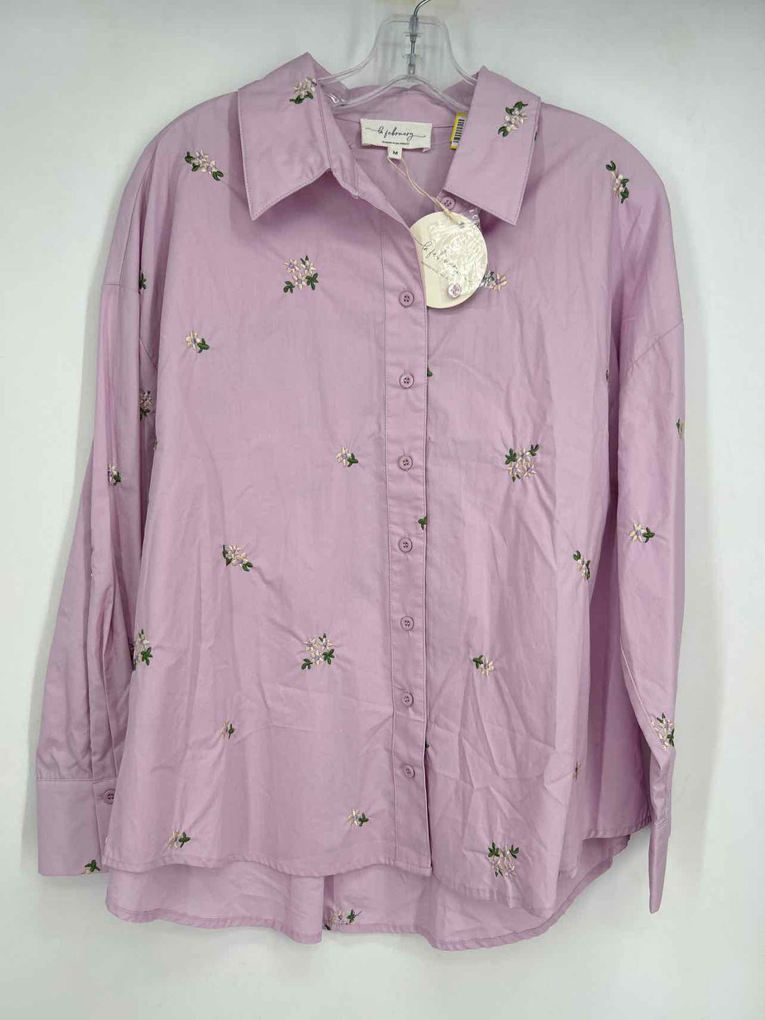 In February Size M Light Purple Embroidered NWT Long Sleeve