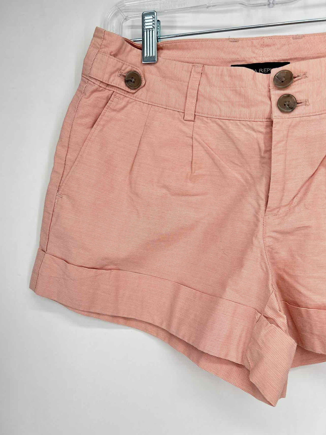 Banana Republic Size 2 Pink & White Striped Shorts