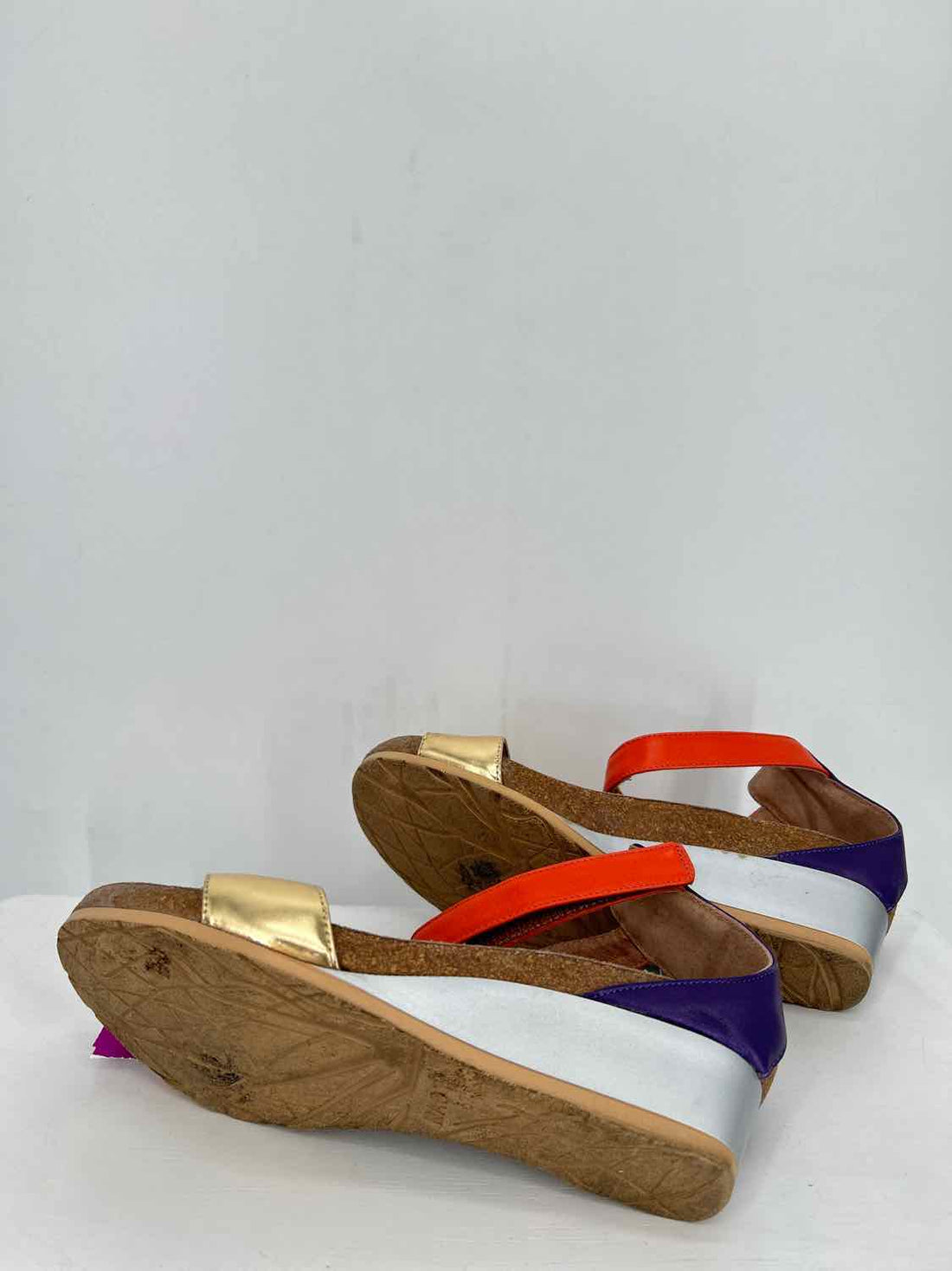 Naot Women Size 37 Gold Purple Orange Wedges
