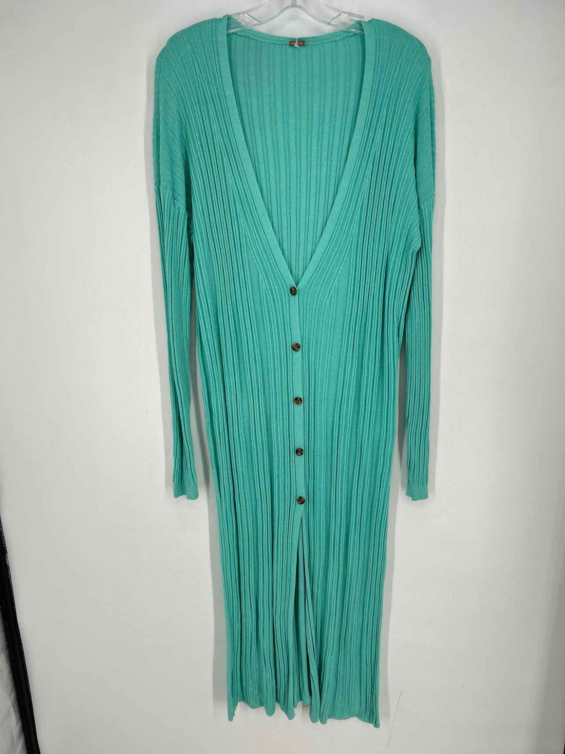 Free People Size L Turquoise Cardigan