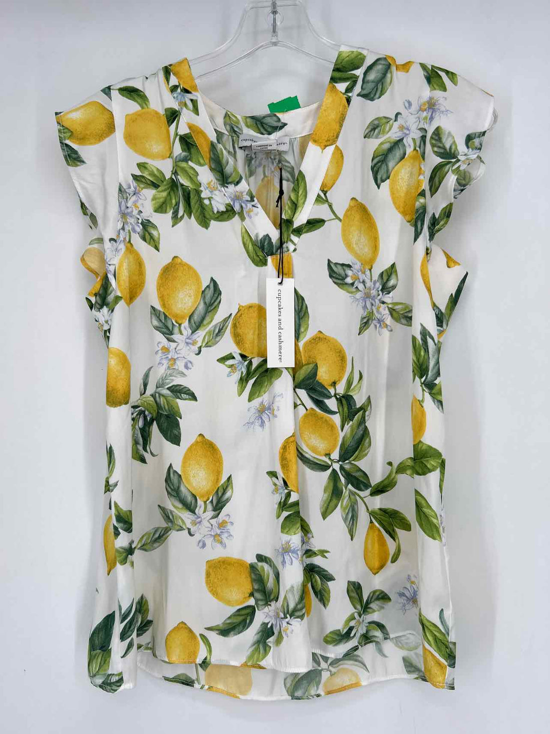 Cupcakes And Cashmere Size S White Print NWT Short Sleeve