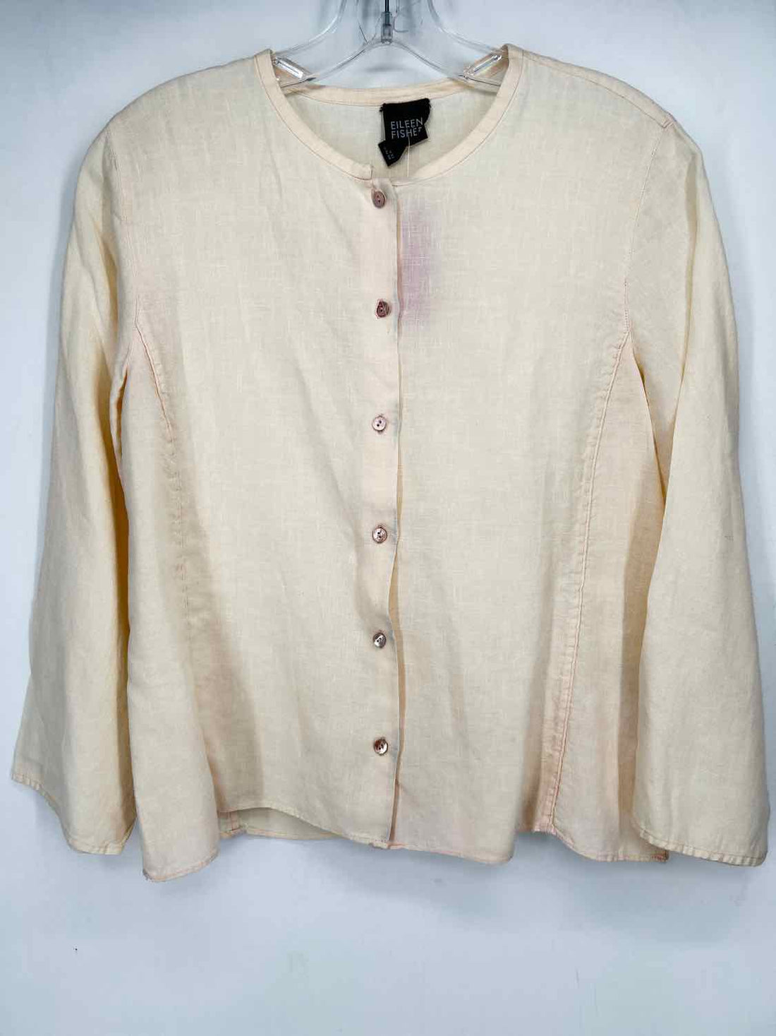 Eileen Fisher Size S Cream Linen 100% Long Sleeve
