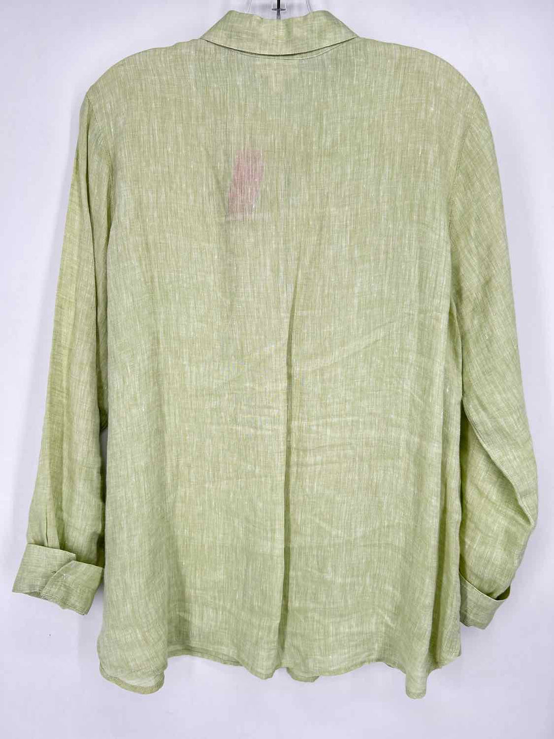 J Jill Love Linen Size S Light Green Linen 100% Long Sleeve