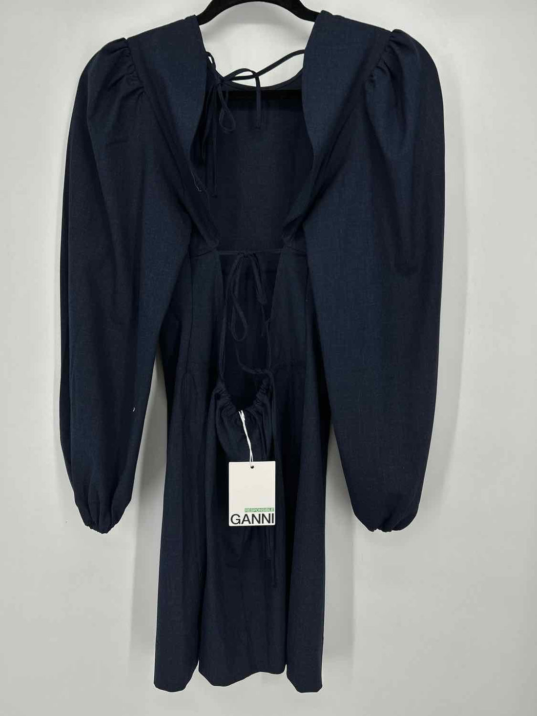 Ganni Size 36(S) Navy Long Sleeve Dress