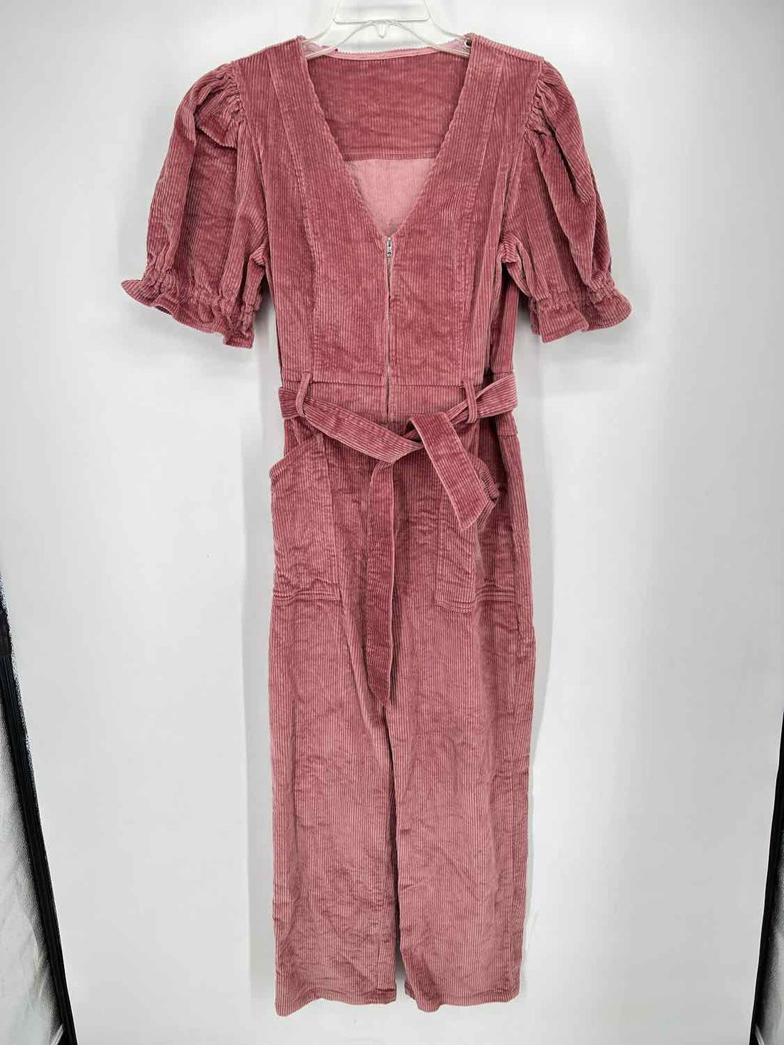 Sofie the Label Size S Pink Corduroy Short Sleeve Jumpsuit