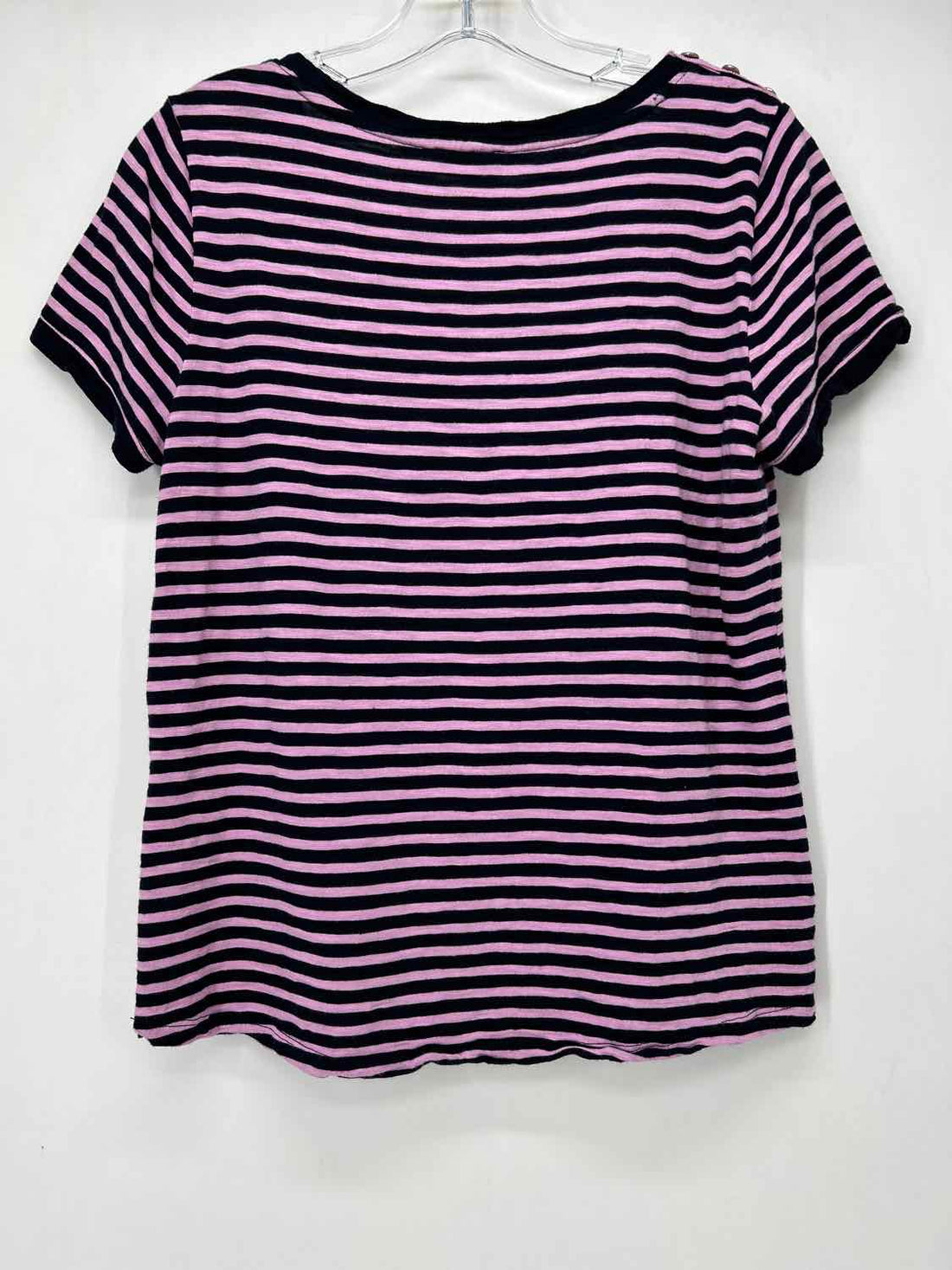 Talbots Size S Navy & Purple Short Sleeve